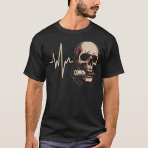 Dunkler Pflegehumor Totenkopf Herzschlag Vintage T-Shirt