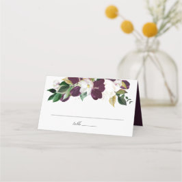 Dunkler Plum floral | Hochzeit Platzkarte