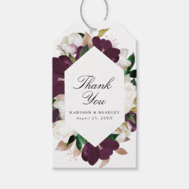 Dunkler Plum floral | PERSONALISIERTE GASTGESCHENK Geschenkanhänger