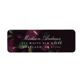 Dunkler Plum floral | PERSONALISIERTE RÜCKSENDEADR