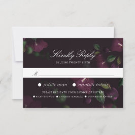 Dunkler Plum floral | RSVP Card mit Wahlmöglichkei
