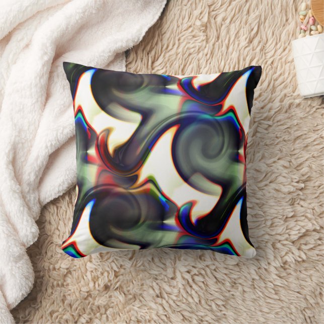 Dunkler Rauch oder spiralförmig mit Farben ausgehö Kissen (Decke)