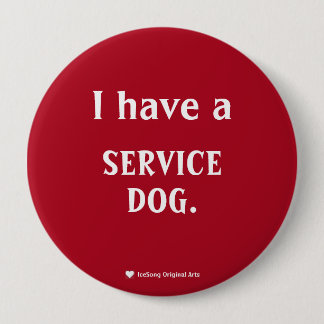 Dunkler Red Service Hund Button