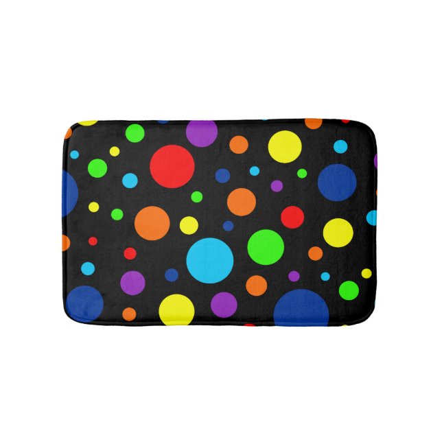 Dunkler Regenbogen Punkte Bath Mat Badematte (Vorderseite)