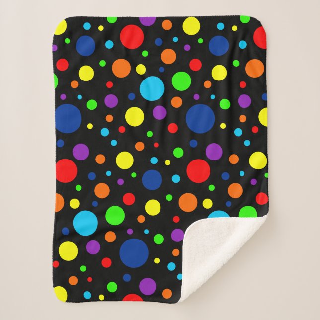 Dunkler Regenbogen Spots Sherpa Blanket Sherpadecke (Vorderseite)