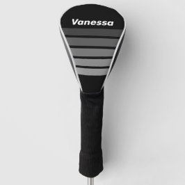 Dunkler Regenbogenverlauf mit Namen auf Streifen Golf Headcover