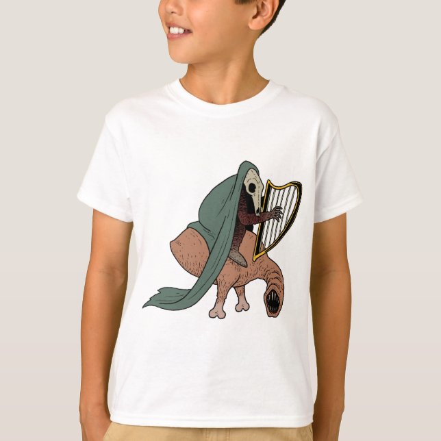 Dunkler Reiter, der Harfe spielt T-Shirt (Vorderseite)