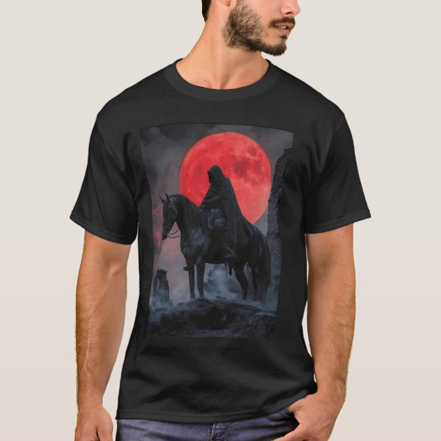 Dunkler Reiter roter Mond T-Shirt (Vorderseite)