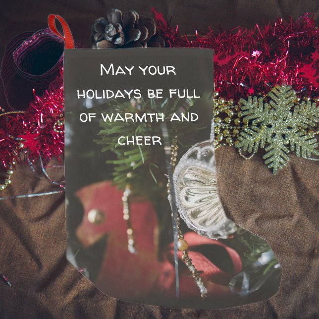 Dunkler Retro-Weihnachtsbaum Kleiner Weihnachtsstrumpf (Von Creator hochgeladen)