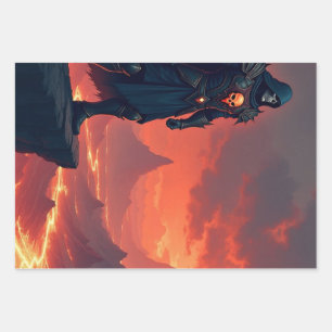 Dunkler Ritter der Flamme Geschenkpapier Set
