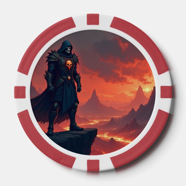 Dunkler Ritter der Flamme Pokerchips (Vorderseite)