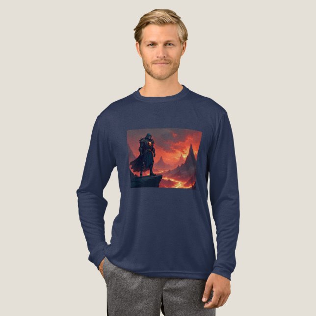 Dunkler Ritter der Flamme Tri-Blend Shirt (Volle Vorderseite)