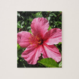 Dunkler rosa Hibiskus Puzzle