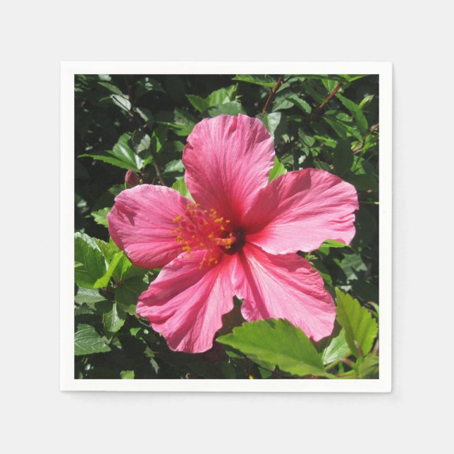 Dunkler rosa Hibiskus Serviette (Vorderseite)