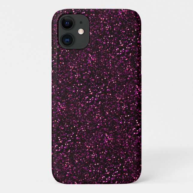 Dunkler rosa Posh Glitzer Case-Mate iPhone Hülle (Rückseite)