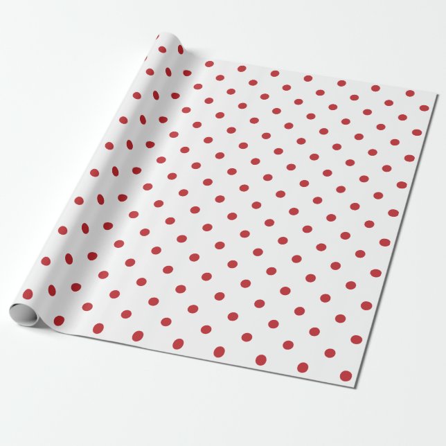 Dunkler roter Polka-Dot auf weitem großen Raum Geschenkpapier (Ungerollt)