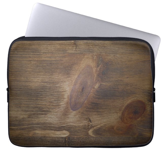 Dunkler rustikaler hölzerner Blick-Hintergrund Laptopschutzhülle (Vorderseite)