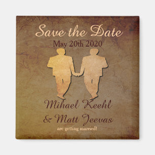 Dunkler rustikaler Save the Date Magnet