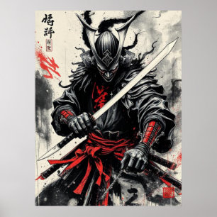 Dunkler Samurai der Untoten Poster