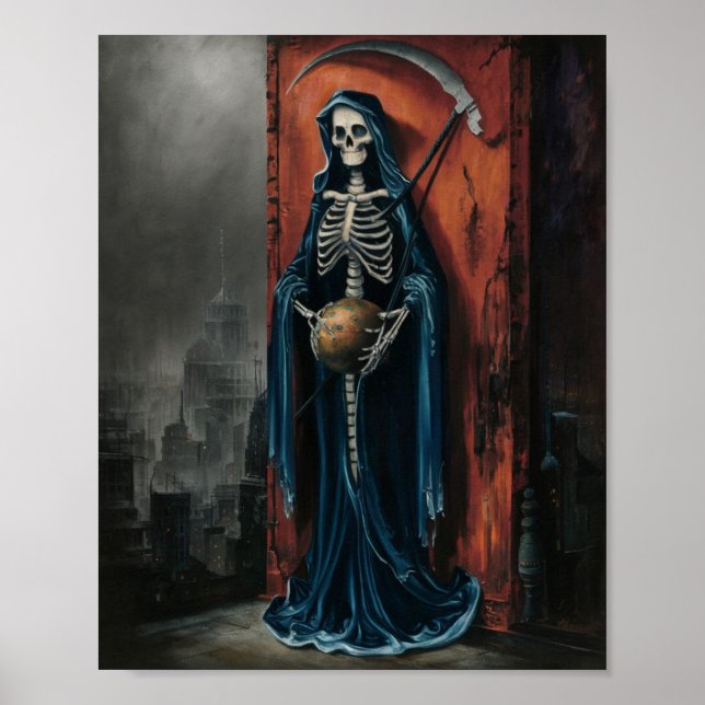 Dunkler Santa Muerte Poster (Vorne)