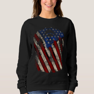 Dunkler Schädel Engel USA-Flagge Patriotische amer Sweatshirt