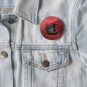 Dunkler Schwan der Knochen – gothische Eleganz Button