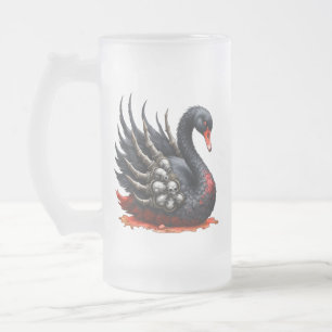 Dunkler Schwan der Knochen – gothische Eleganz  Mattglas Bierglas