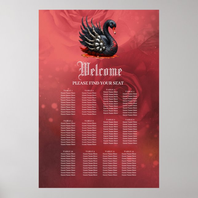 Dunkler Schwan der Knochen – gothische Eleganz Poster (Vorne)