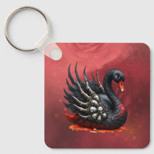 Dunkler Schwan der Knochen – Gotische Eleganz  Schlüsselanhänger