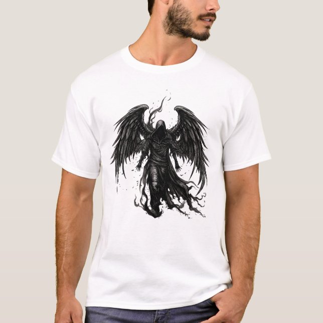 Dunkler Sensenengel in Kapuzenrobe T-Shirt (Vorderseite)