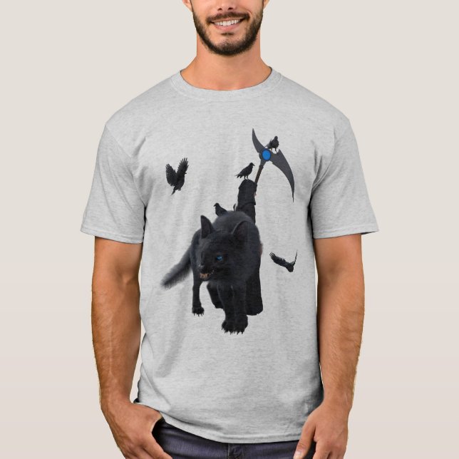 Dunkler Sensenmann mit Vormund und Krähen T-Shirt (Vorderseite)
