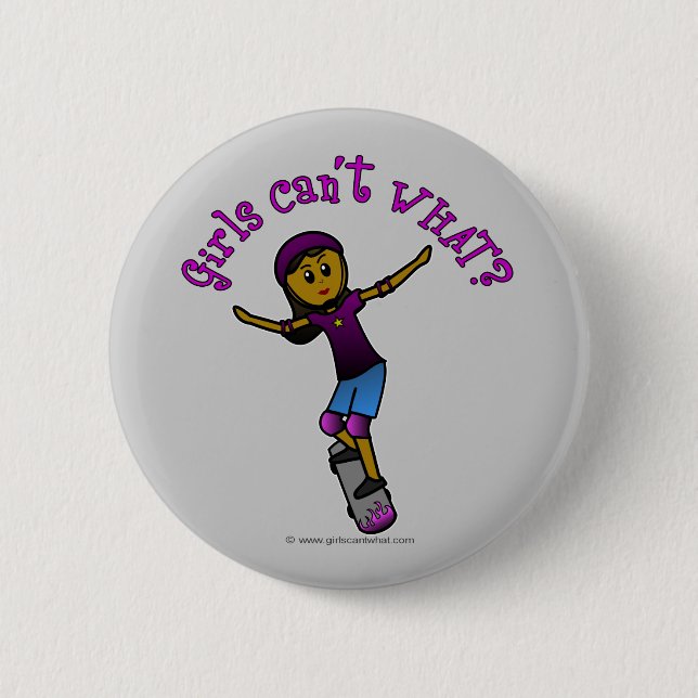 Dunkler Skater mit Helm Button (Vorderseite)