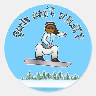 Dunkler Snowboarder Runder Aufkleber