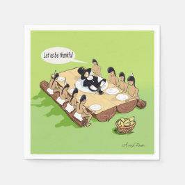 Dunkler Spaß Funny Native American Erntedank Serviette