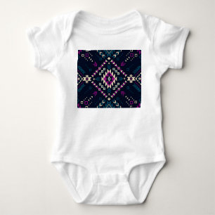 Dunkler Stamm Navajo, Vintag geometrisch. Baby Strampler