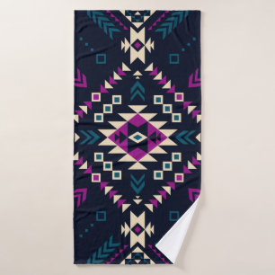 Dunkler Stamm Navajo, Vintag geometrisch. Badehandtuch