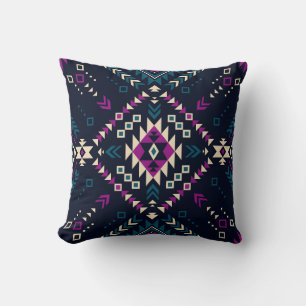 Dunkler Stamm Navajo, Vintag geometrisch. Kissen