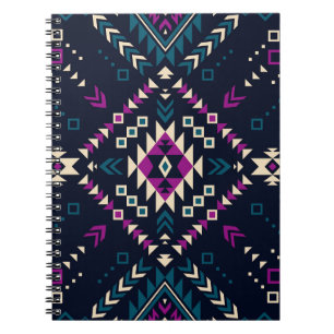 Dunkler Stamm Navajo, Vintag geometrisch. Notizblock