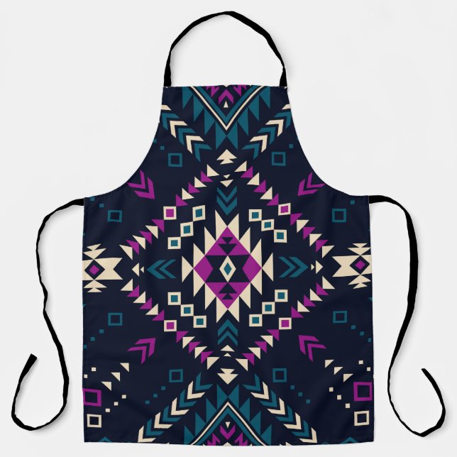 Dunkler Stamm Navajo, Vintag geometrisch. Schürze (Vorderseite)