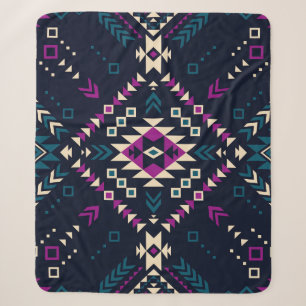 Dunkler Stamm Navajo, Vintag geometrisch. Sherpadecke