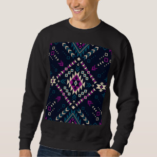 Dunkler Stamm Navajo, Vintag geometrisch. Sweatshirt