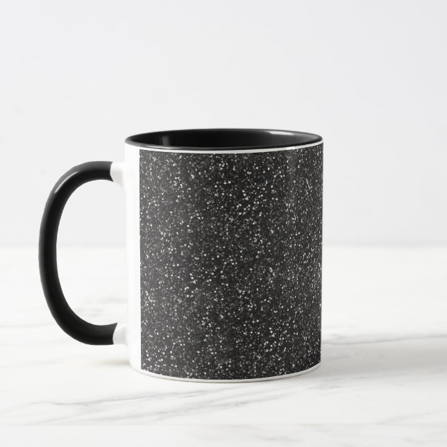 Dunkler stilvoller silbernes Grau-Glitzer Tasse (Links)