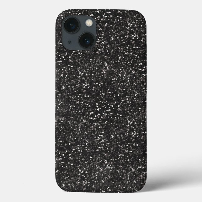 Dunkler, stylischer Silbergrauer Glitzer Case-Mate iPhone Hülle (Rückseite)