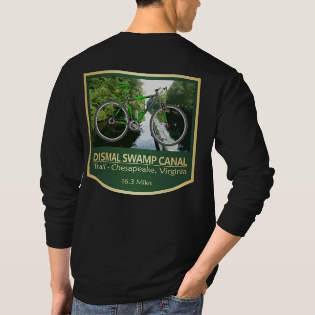 Dunkler Sumpfkanal-Pfad (Fahrrad2) T-Shirt (Rückseite)