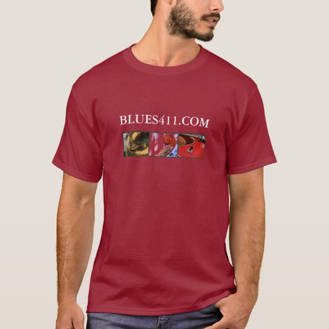 Dunkler T - Shirt des Slogan-Blues411 (Vorderseite)