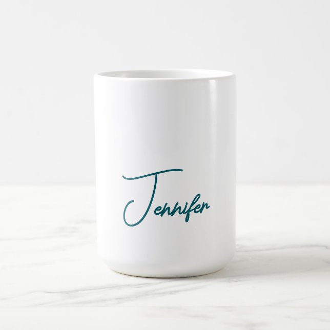 Dunkler Teal-Trend Moderner Minimalistischer Hands Kaffeetasse (Mittel)