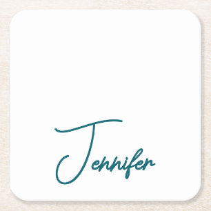 Dunkler Teal-Trend Moderner Minimalistischer Hands Rechteckiger Pappuntersetzer
