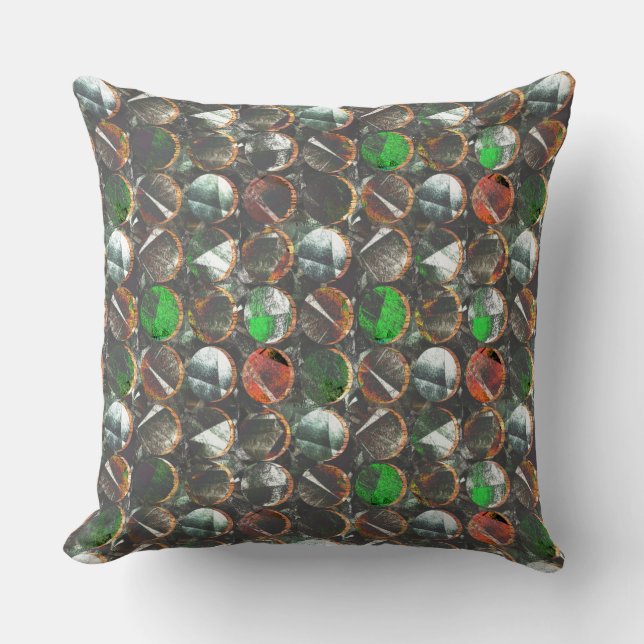 Dunkler Texturkreis Kissen (Vorderseite)