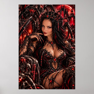 Dunkler Thron Königin Gothic Fantasy Art Poster