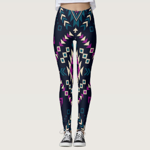Dunkler tribaler Navajo, vintage geometrisch. Leggings